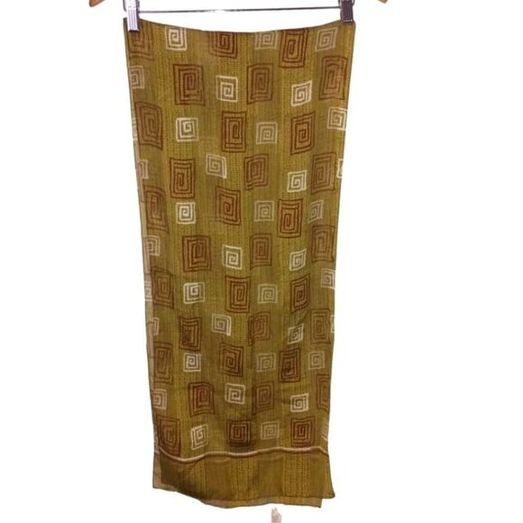 Elaine Gold Geometric Design Scarf 13.5" x 31.5" - Picture 1 of 2
